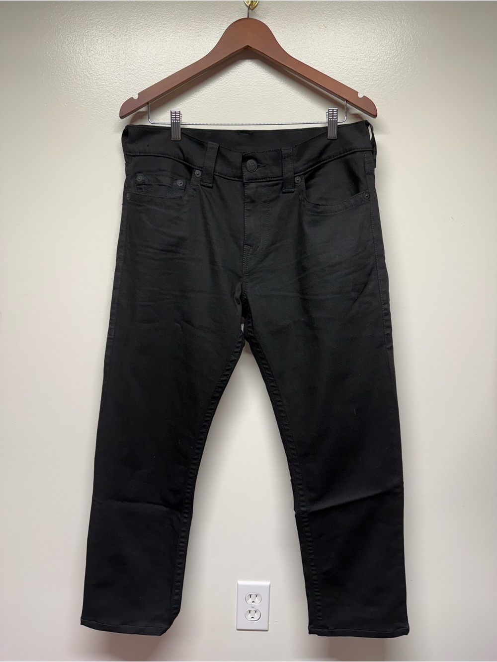 True Religion Men's Slim Straight Black Jeans